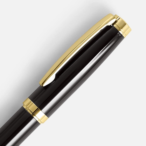 Ручка шариковая Letra Gold, глянцевая, черная Ручка шариковая Letra Gold, глянцевая, черная
