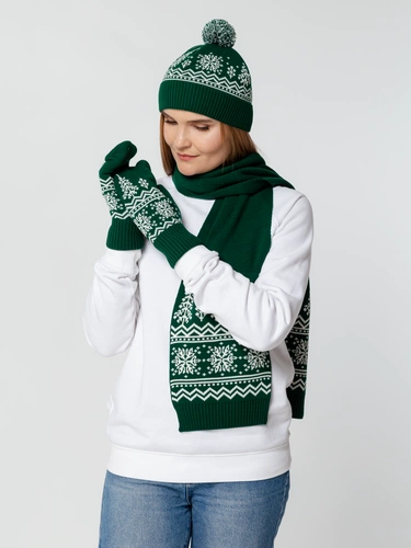 Шапка Elnik, зеленая с молочно-белым Шапка Elnik, зеленая с молочно-белым