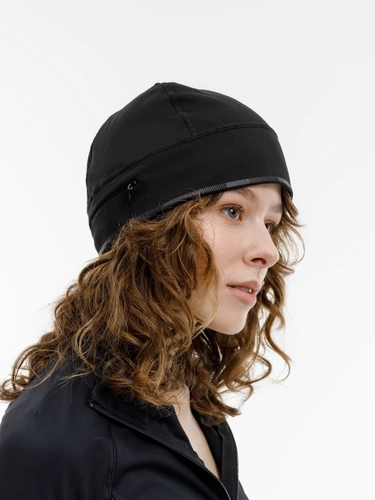 Спортивная шапка утепленная Jogge, черная Спортивная шапка утепленная Jogge, черная