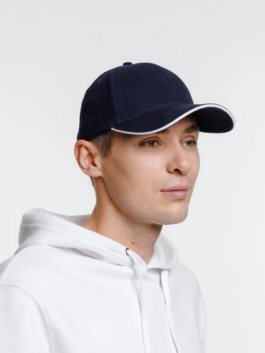 Бейсболка Spiker, темно-синяя с белым Бейсболка Spiker, темно-синяя с белым