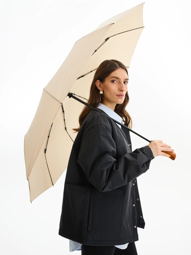 Зонт складной Cloudburst в подарочной упаковке, бежевый Зонт складной Cloudburst в подарочной упаковке, бежевый
