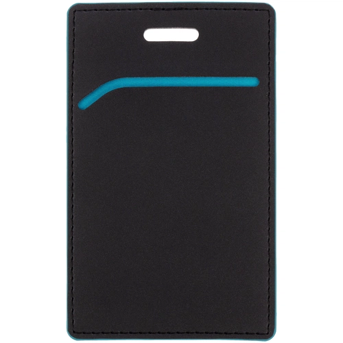 Чехол для пропуска Multimo, черный с бирюзовым Чехол для пропуска Multimo, черный с бирюзовым