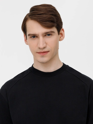 Футболка оверсайз унисекс Sideline, черная Футболка оверсайз унисекс Sideline, черная