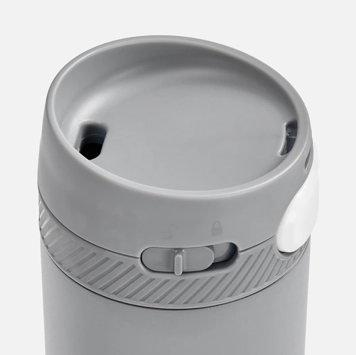 Термостакан X1 с цветной кнопкой, серый с белым Термостакан X1 с цветной кнопкой, серый с белым