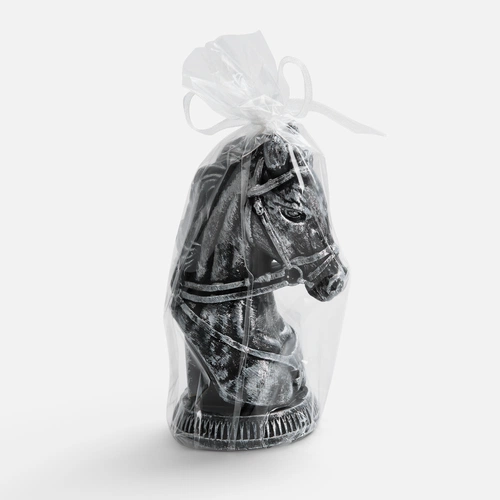 Свеча фигурная «Бюст лошади», серебристая Свеча фигурная «Бюст лошади», серебристая