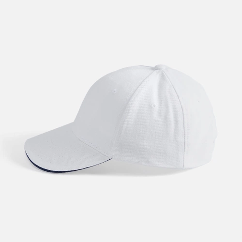 Бейсболка Buffalo, белая с темно-синим Бейсболка Buffalo, белая с темно-синим