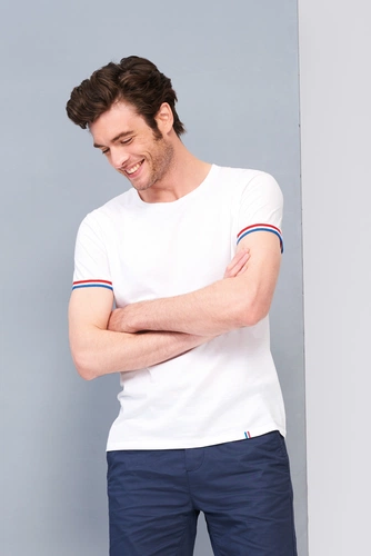 Футболка мужская Rainbow Men, темно-синяя с ярко-синим Футболка мужская Rainbow Men, темно-синяя с ярко-синим