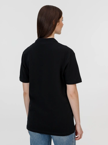 Рубашка поло унисекс Pulse, черная Рубашка поло унисекс Pulse, черная