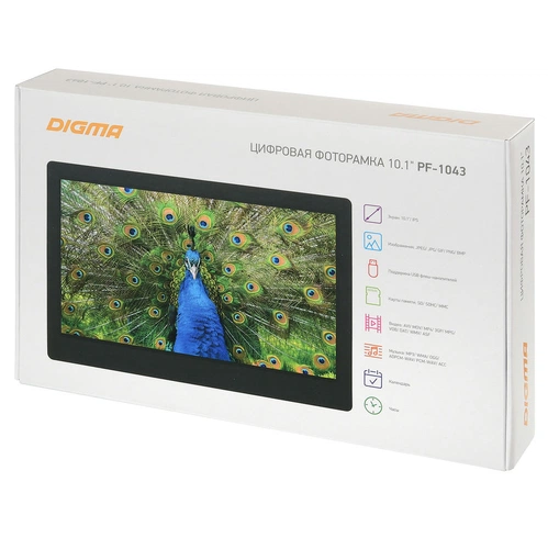 Цифровая фоторамка Digma PF-1043, черная Цифровая фоторамка Digma PF-1043, черная