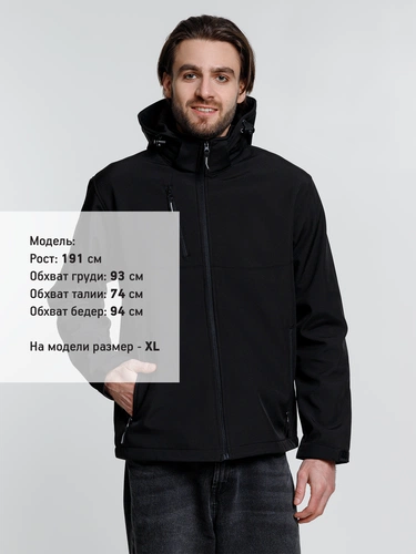 Куртка софтшелл мужская Zagreb, черная Куртка софтшелл мужская Zagreb, черная