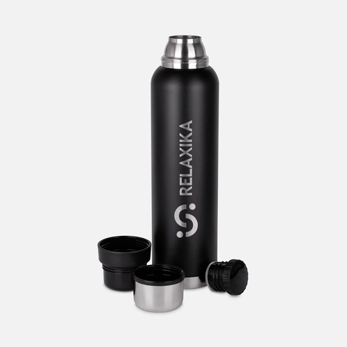Термос Relaxika 1600 со стикерпаком, черный Термос Relaxika 1600 со стикерпаком, черный