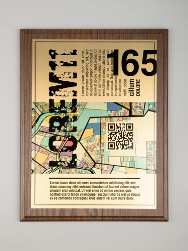 Плакетка Plaque XL, венге с золотистой пластиной