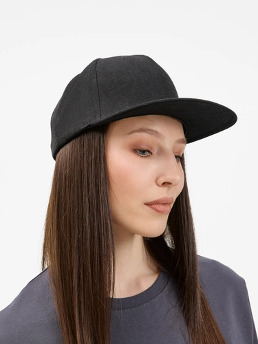 Бейсболка Epicore с прямым козырьком, черная Бейсболка Epicore с прямым козырьком, черная