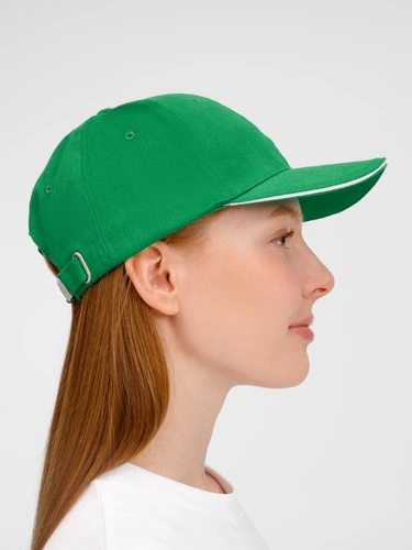 Бейсболка Buffalo, ярко-зеленая с белым Бейсболка Buffalo, ярко-зеленая с белым