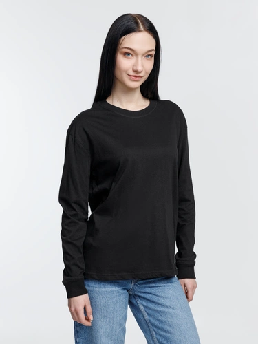 Футболка унисекс с длинным рукавом Pioneer LSL, черная Футболка унисекс с длинным рукавом Pioneer LSL, черная