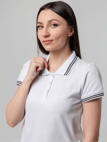 Рубашка поло женская Virma Stripes Lady, белая Рубашка поло женская Virma Stripes Lady, белая