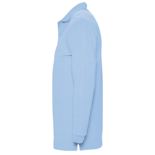 Рубашка поло мужская с длинным рукавом Winter II 210 голубая Рубашка поло мужская с длинным рукавом Winter II 210 голубая