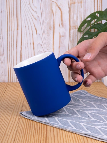 Кружка Promo Soft с покрытием софт-тач, синяя Кружка Promo Soft с покрытием софт-тач, синяя