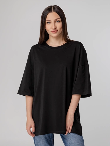 Футболка унисекс оверсайз Crosstown, черная Футболка унисекс оверсайз Crosstown, черная