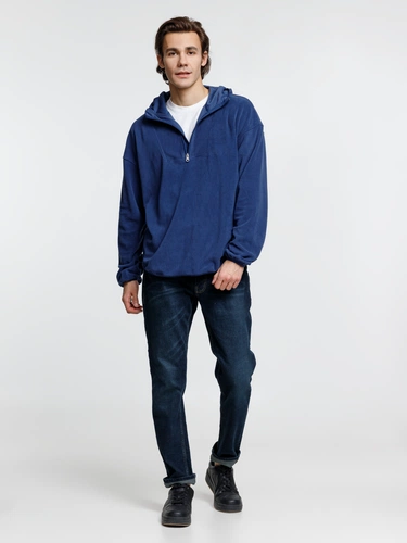 Анорак флисовый унисекс Fliska, темно-синий Анорак флисовый унисекс Fliska, темно-синий