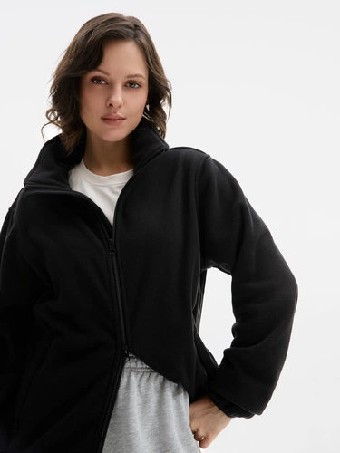 Куртка флисовая унисекс Ben Mac, черная Куртка флисовая унисекс Ben Mac, черная