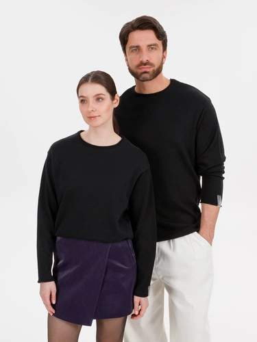 Лонгслив унисекс Siluetti Fuori, черный Лонгслив унисекс Siluetti Fuori, черный