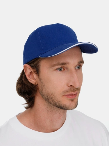 Бейсболка Classic 2.0, ярко-синяя с белым кантом Бейсболка Classic 2.0, ярко-синяя с белым кантом