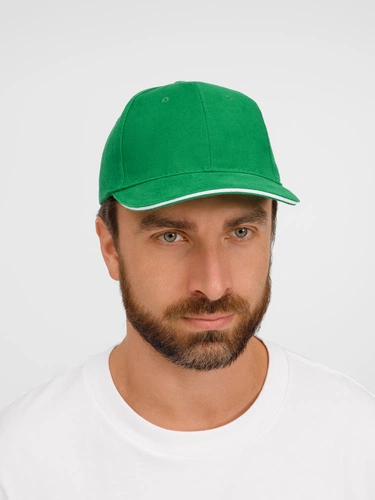 Бейсболка Buffalo, ярко-зеленая с белым Бейсболка Buffalo, ярко-зеленая с белым