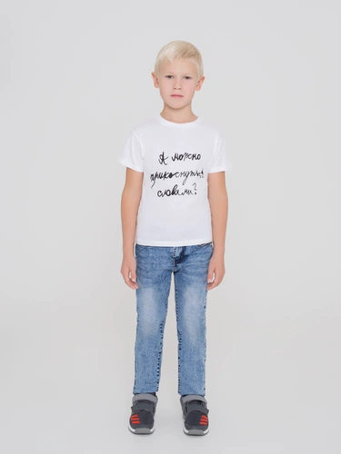 Футболка детская «Прикоснуться словами», белая Футболка детская «Прикоснуться словами», белая