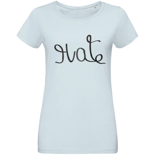 Футболка женская Hate-Love, голубая Футболка женская Hate-Love, голубая