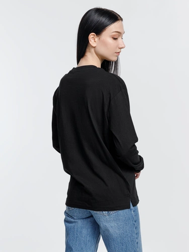 Футболка унисекс с длинным рукавом Pioneer LSL, черная Футболка унисекс с длинным рукавом Pioneer LSL, черная