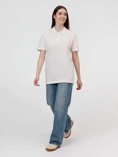 Рубашка поло унисекс Pulse, молочно-белая Рубашка поло унисекс Pulse, молочно-белая