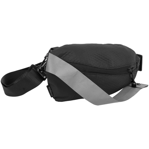 Поясная сумка tagBag со светоотражающим элементом, черная Поясная сумка tagBag со светоотражающим элементом, черная