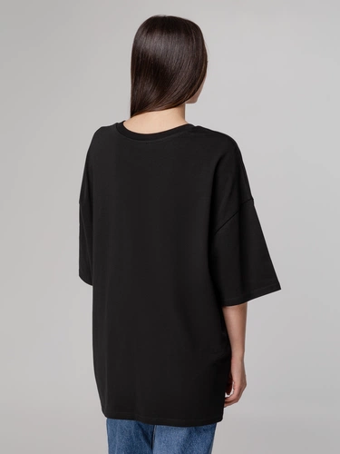 Футболка унисекс оверсайз Crosstown, черная Футболка унисекс оверсайз Crosstown, черная