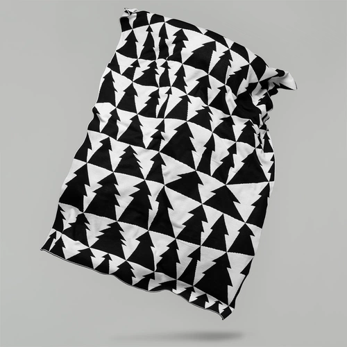 Плед «Танцующий лес», белый с черным Плед «Танцующий лес», белый с черным