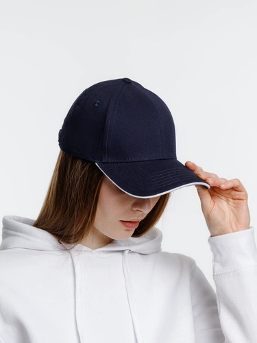 Бейсболка Spiker, темно-синяя с белым Бейсболка Spiker, темно-синяя с белым