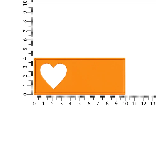 Лейбл из ПВХ с вырубкой «Сердце», оранжевый неон Лейбл из ПВХ с вырубкой «Сердце», оранжевый неон