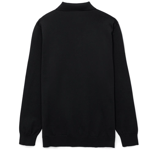 Рубашка поло мужская с длинным рукавом Terrazzo, черная Рубашка поло мужская с длинным рукавом Terrazzo, черная