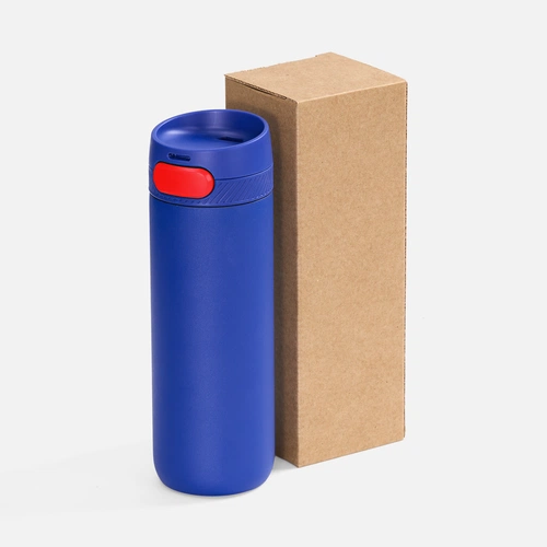 Термостакан X1 с цветной кнопкой, синий с красным Термостакан X1 с цветной кнопкой, синий с красным