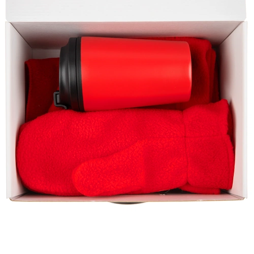 Набор Fleecy с термостаканом, красный Набор Fleecy с термостаканом, красный