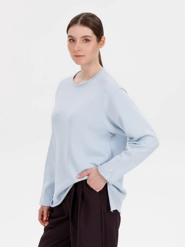 Лонгслив унисекс Siluetti Fuori, светло-голубой Лонгслив унисекс Siluetti Fuori, светло-голубой