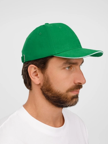 Бейсболка Buffalo, ярко-зеленая с белым Бейсболка Buffalo, ярко-зеленая с белым