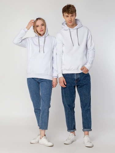 Толстовка с капюшоном Unit Kirenga Heavy, белая Толстовка с капюшоном Unit Kirenga Heavy, белая