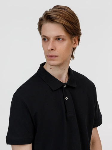 Рубашка поло унисекс Pacific, черная Рубашка поло унисекс Pacific, черная