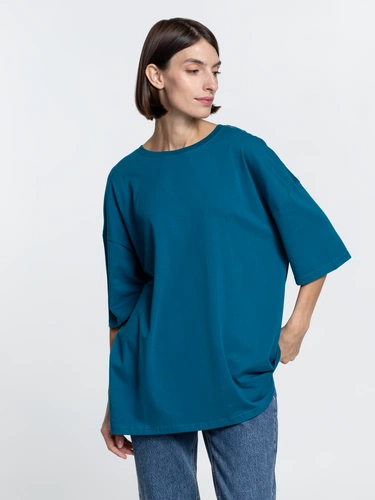 Футболка унисекс оверсайз Crosstown, бирюзовая (морская волна) Футболка унисекс оверсайз Crosstown, бирюзовая (морская волна)