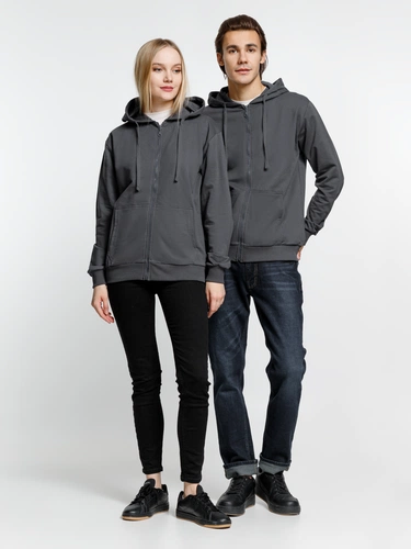 Толстовка на молнии с капюшоном Siverga 2.0, темно-серая (графит) Толстовка на молнии с капюшоном Siverga 2.0, темно-серая (графит)