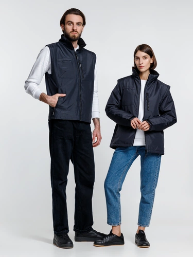 Куртка-трансформер унисекс Astana, темно-синяя Куртка-трансформер унисекс Astana, темно-синяя