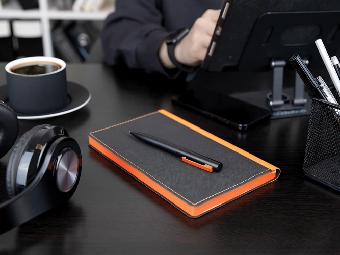 Ручка шариковая Inkolor, черная с серым Ручка шариковая Inkolor, черная с серым