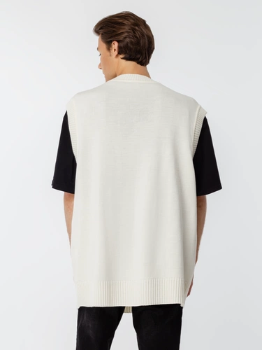 Жилет оверсайз унисекс Tad в сумке, молочно-белый Жилет оверсайз унисекс Tad в сумке, молочно-белый