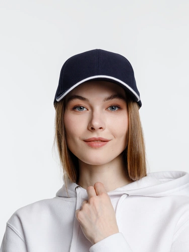 Бейсболка Spiker, темно-синяя с белым Бейсболка Spiker, темно-синяя с белым